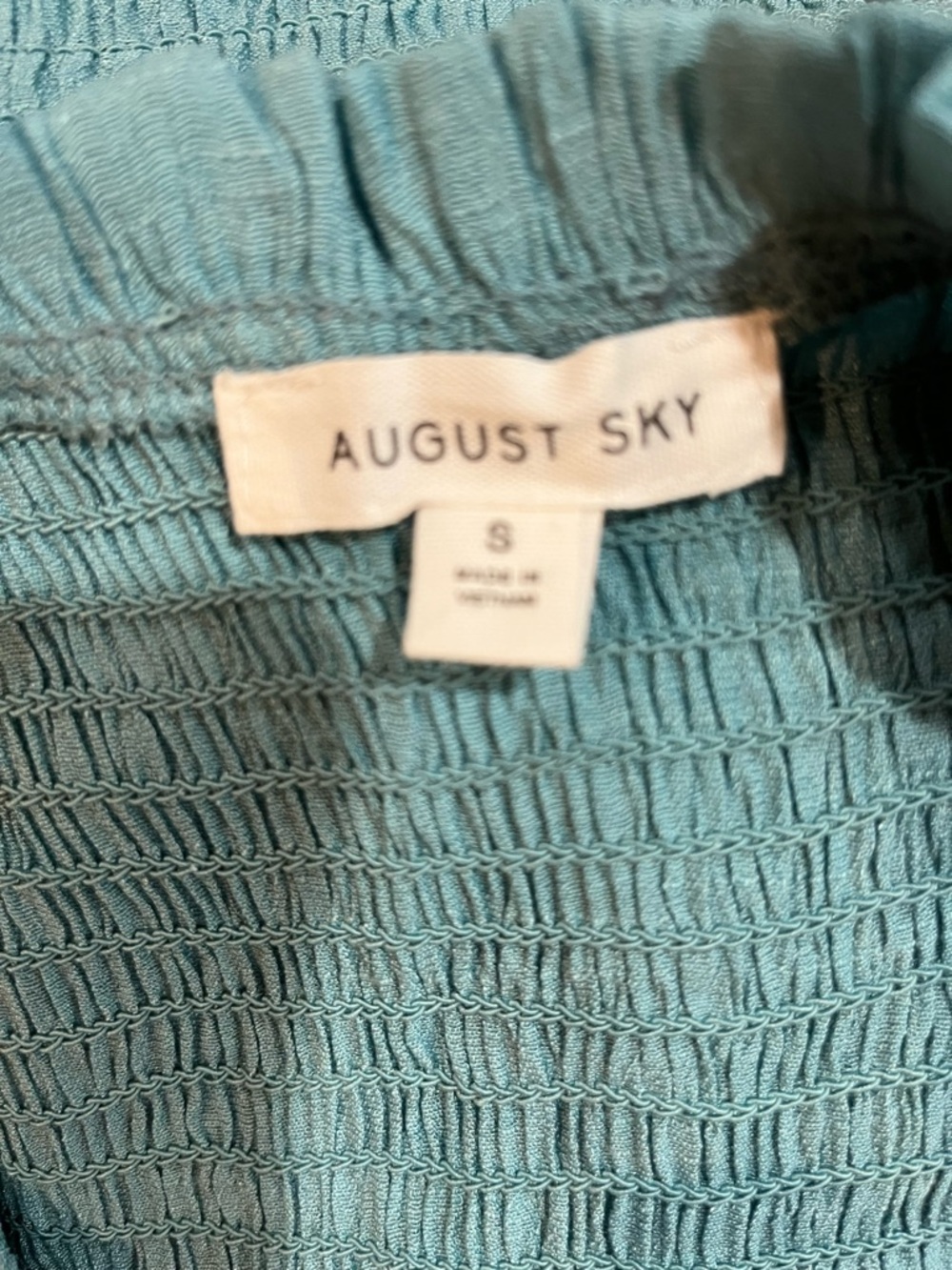 Sky Blue Smocked Maxi Dress with Ruffle Cap Sleeves - Picture 6 of 6